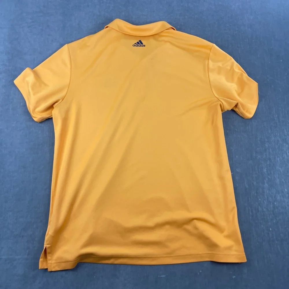 Adidas Mens Large Yellow Polo Shirt Riviera Country Club Golf Stripe
